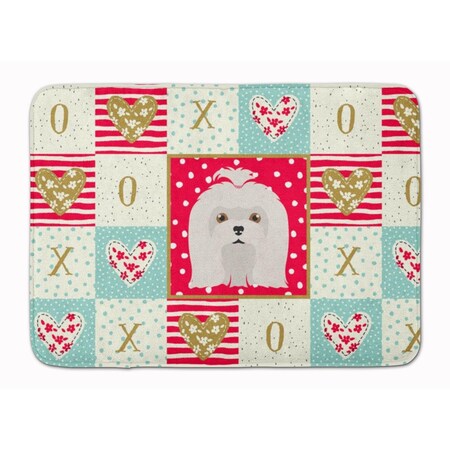 Carolines Treasures 19 x 27 in. Maltese Love Machine Washable Memory Foam Mat CK5217RUG